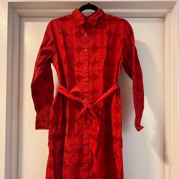 Red Marimekko Uniqlo Shirt Dress - Picture 1 of 2